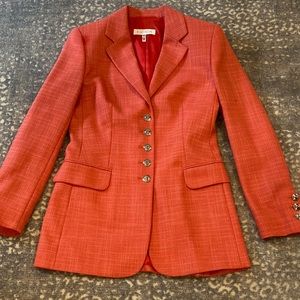 ESCADA CORAL JACKET WITH MANY SILVER TONE BUTTONS